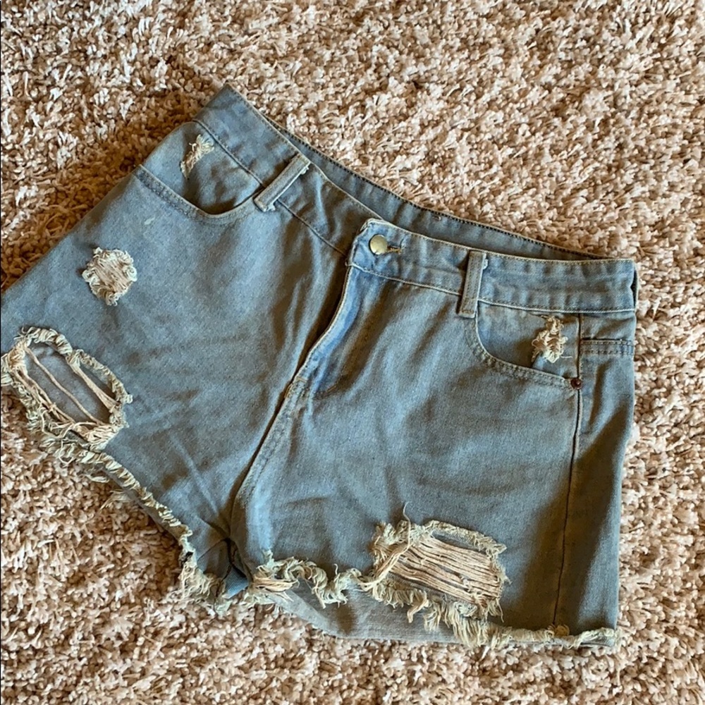 High waisted jean shorts